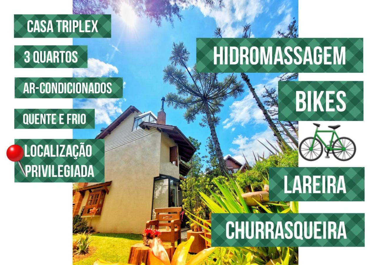 Incrivel Casa Com Hidro-Bikes-Centro De Gramado 3Q Villa Buitenkant foto